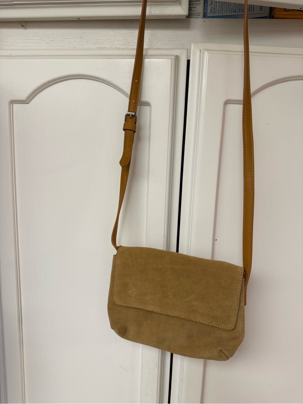 Urban Outfitters Tan Suede Crossbody Bag